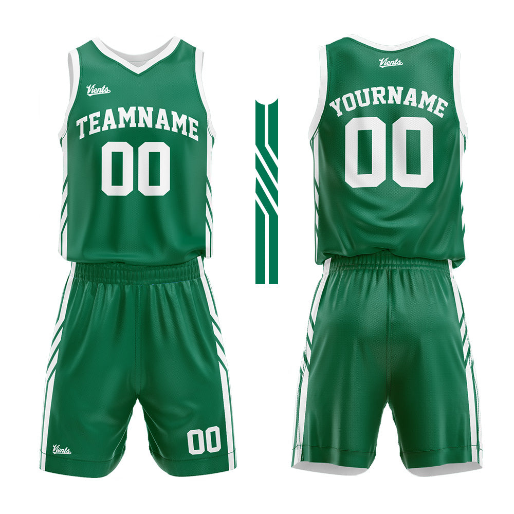 Custom Green White Basketball Jersey Uniform Suit Printed Your Logo Name Number