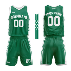 Custom Green White Basketball Jersey Uniform Suit Printed Your Logo Name Number