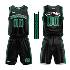 Custom Black Green Basketball Jersey Uniform Suit Printed Your Logo Name Number