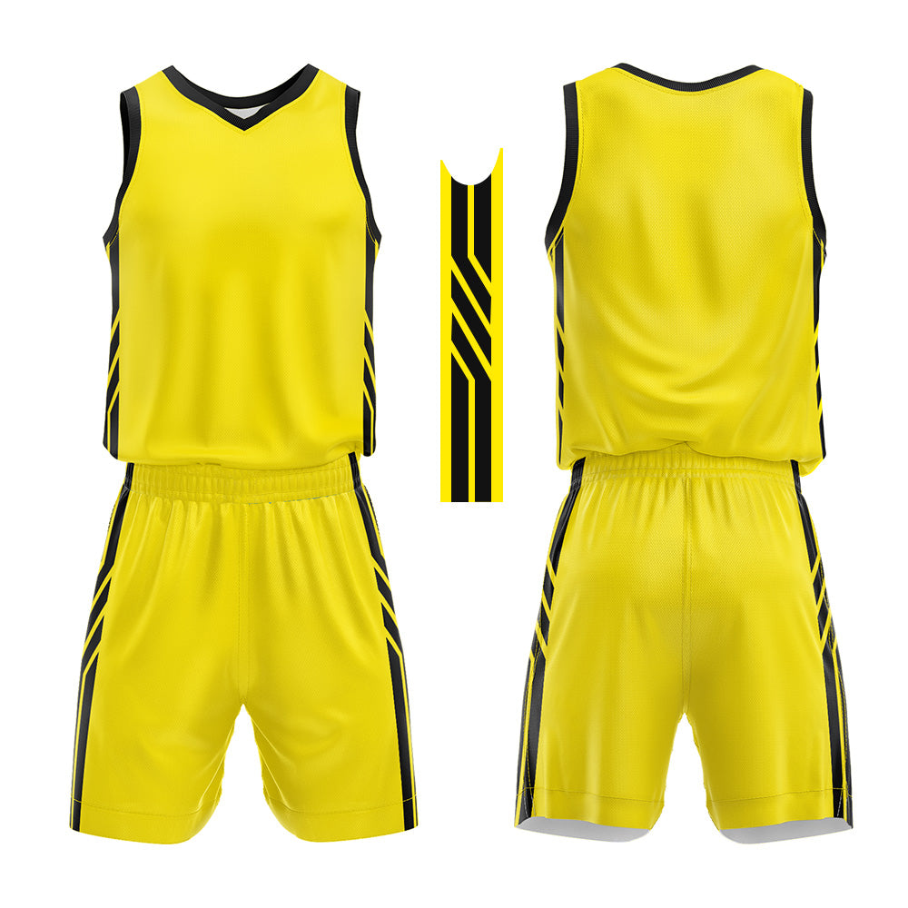 Custom Yellow Black Basketball Jersey Uniform Suit Printed Your Logo Name Number
