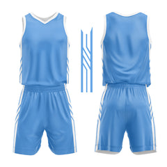 Custom Light Blue White Basketball Jersey Uniform Suit Printed Your Logo Name Number