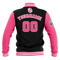 Custom Black Pink White Waterproof Varsity Jackets Personalized Stitched Name Number Logo to Letterman Jackets