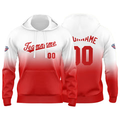 Custom Gradient Sweatshirt Hoodie For Man Woman Girl Boy Print Your Logo Name Number Red