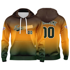 Custom Gradient Sweatshirt Hoodie For Man Woman Girl Boy Print Your Logo Name Number Orange Green