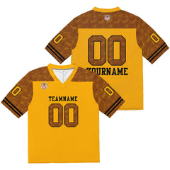 Custom Football Jersey Shirt Personalized Stitched Printed Team Name Number Yellow