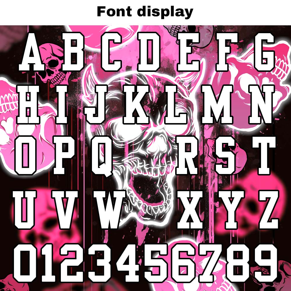 Custom Football Jersey Shirt Personalized Stitched Printed Team Name Number Graffiti skull-Pink