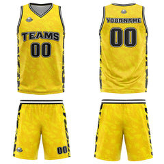 Custom Broken Yellow Basketball Jersey Uniform Suit Printed Your Logo Name Number