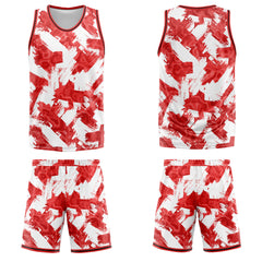 Custom Red White Basketball Jersey Uniform Suit Printed Your Logo Name Number