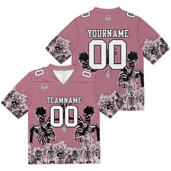 Custom Football Jersey Shirt Personalized Stitched Printed Team Name Number Pink