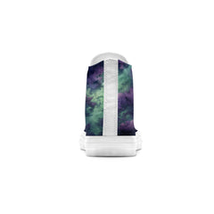 Galactic Allure: Men and Women's Mid-Top Canvas Shoes - Explore the Cosmos with Night Sky Elegance