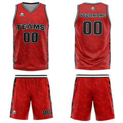 Custom Broken Red Basketball Jersey Uniform Suit Printed Your Logo Name Number