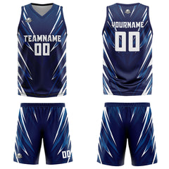 Custom Triangle Dark Blue Basketball Jersey Uniform Suit Printed Your Logo Name Number