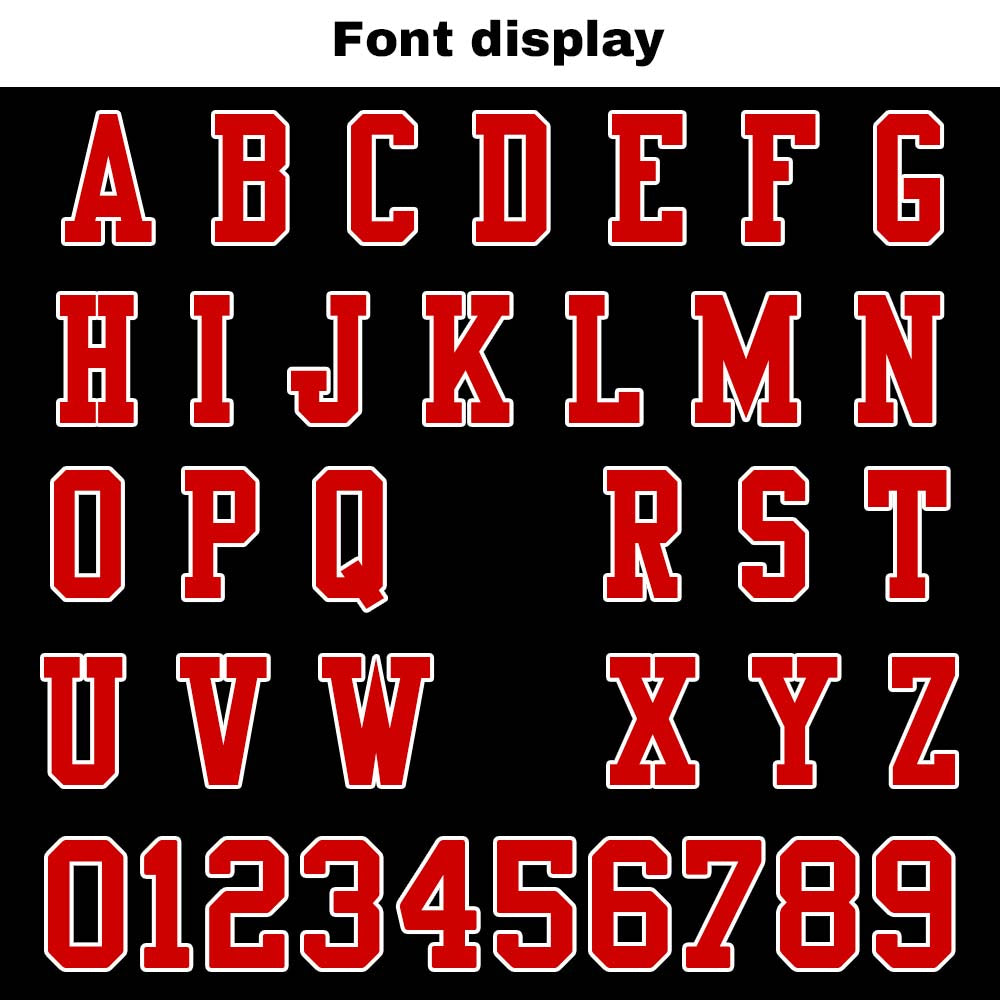 Custom Football Jersey Shirt Personalized Stitched Printed Team Name Number Black&Red