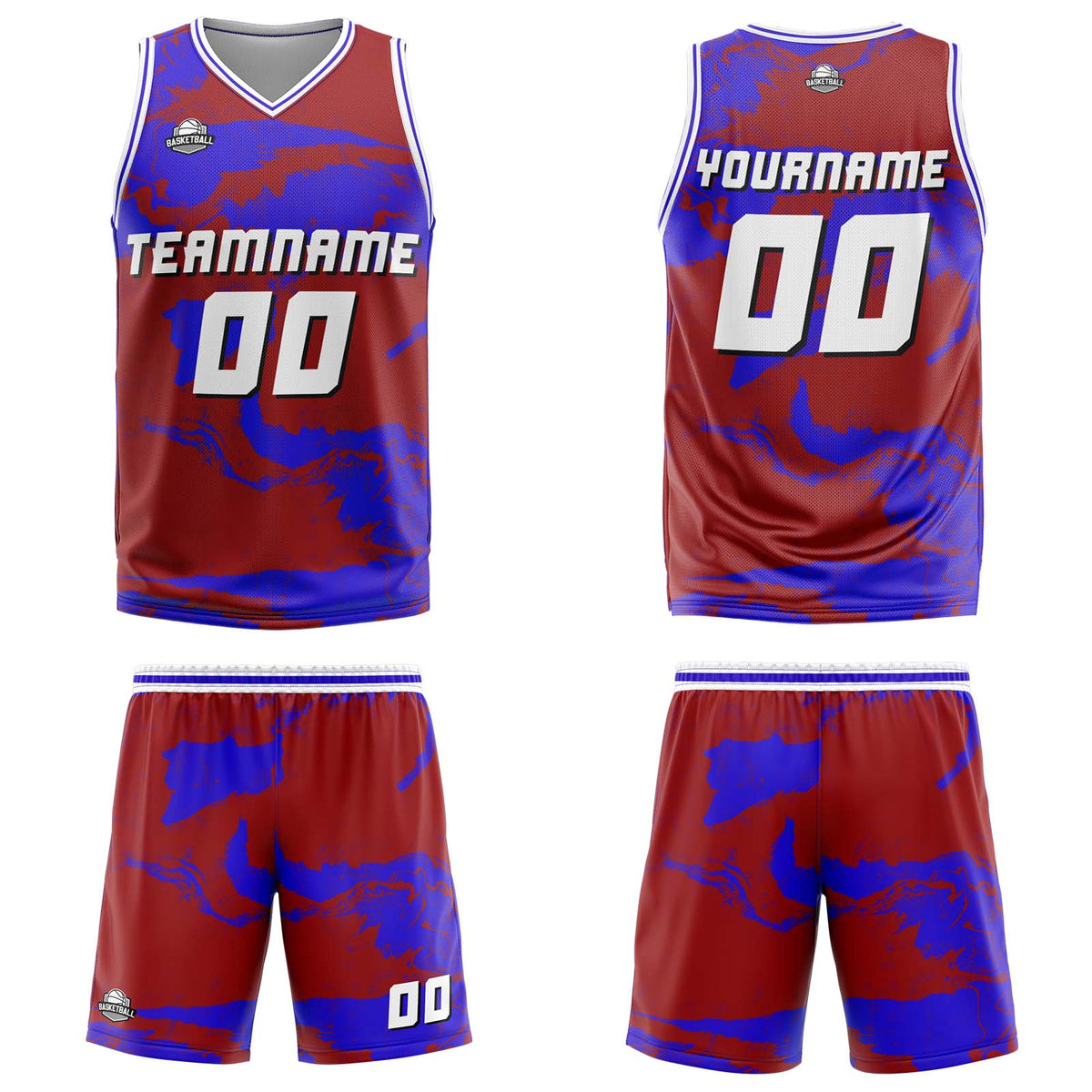 Custom Red Royal Basketball Jersey Uniform Suit Printed Your Logo Name Number