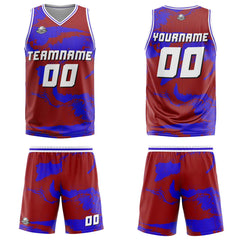 Custom Red Royal Basketball Jersey Uniform Suit Printed Your Logo Name Number