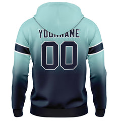 Custom Gradient Sweatshirt Hoodie For Man Woman Girl Boy Print Your Logo Name Number Light Teal&Navy