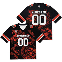 Custom Football Jersey Shirt Personalized Stitched Printed Team Name Number Bones-Orange