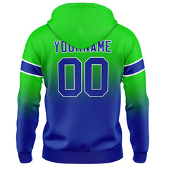 Custom Gradient Sweatshirt Hoodie For Man Woman Girl Boy Print Your Logo Name Number Green&Blue
