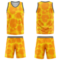 Custom Yellow leopard print Basketball Jersey Uniform Suit Printed Your Logo Name Number