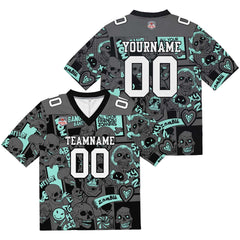 Custom Football Jersey Shirt Personalized Stitched Printed Team Name Number Light Green