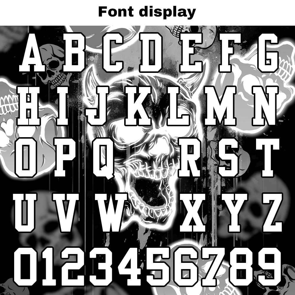 Custom Football Jersey Shirt Personalized Stitched Printed Team Name Number Graffiti skull-Grey