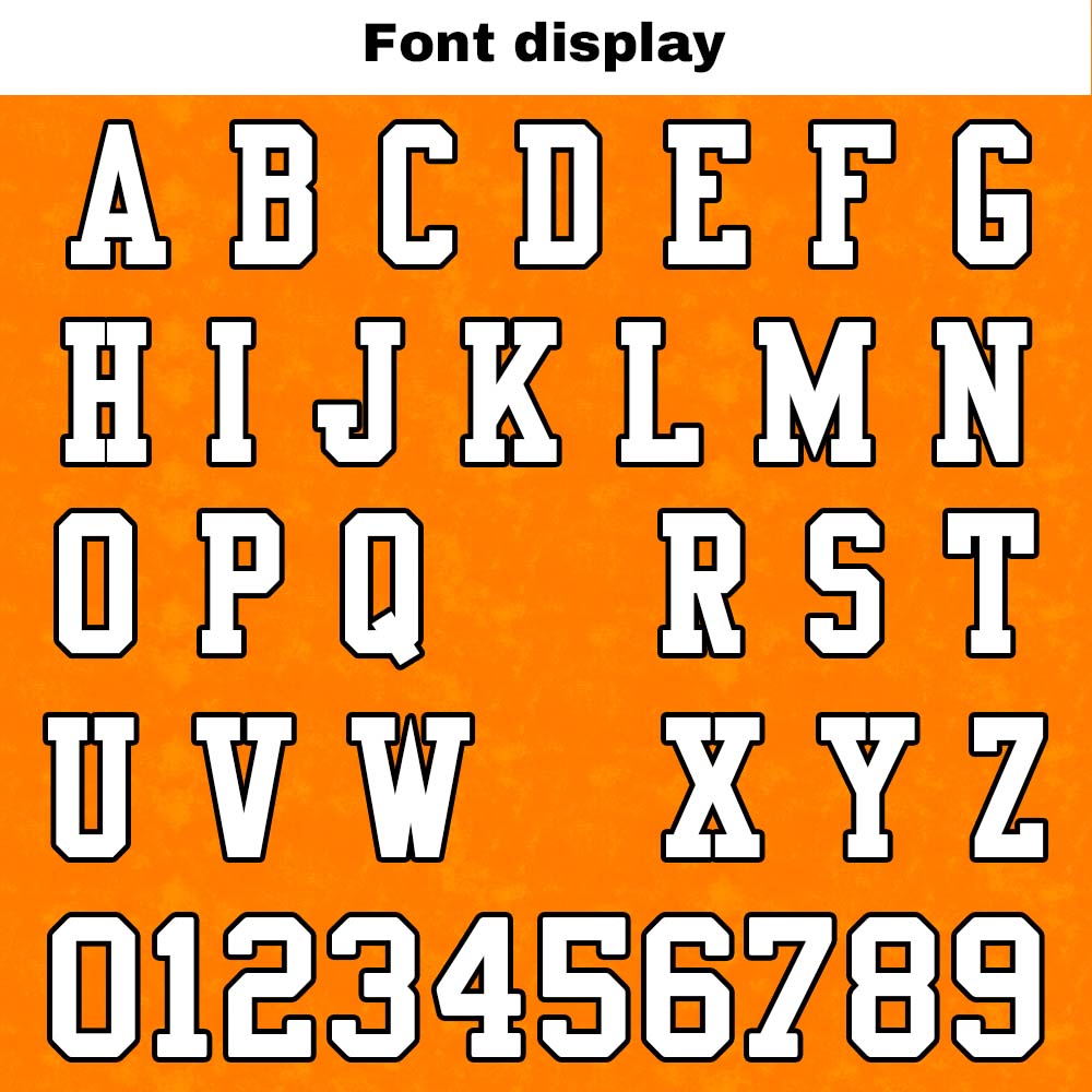 Custom Football Jersey Shirt Personalized Stitched Printed Team Name Number Orange