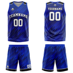 Custom Strip-Type Royal Basketball Jersey Uniform Suit Printed Your Logo Name Number