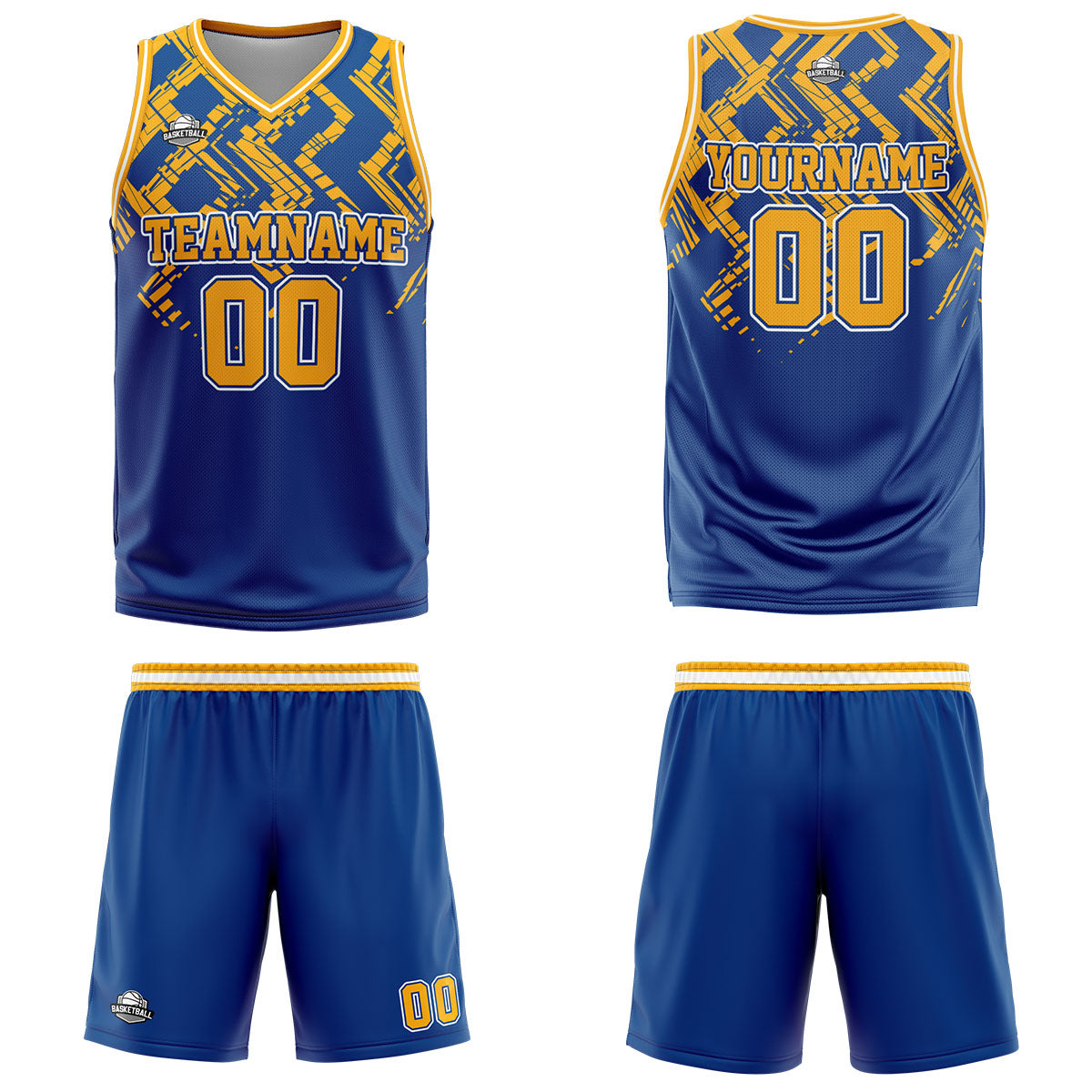 Custom Blue Orange Basketball Jersey Uniform Suit Printed Your Logo Name Number