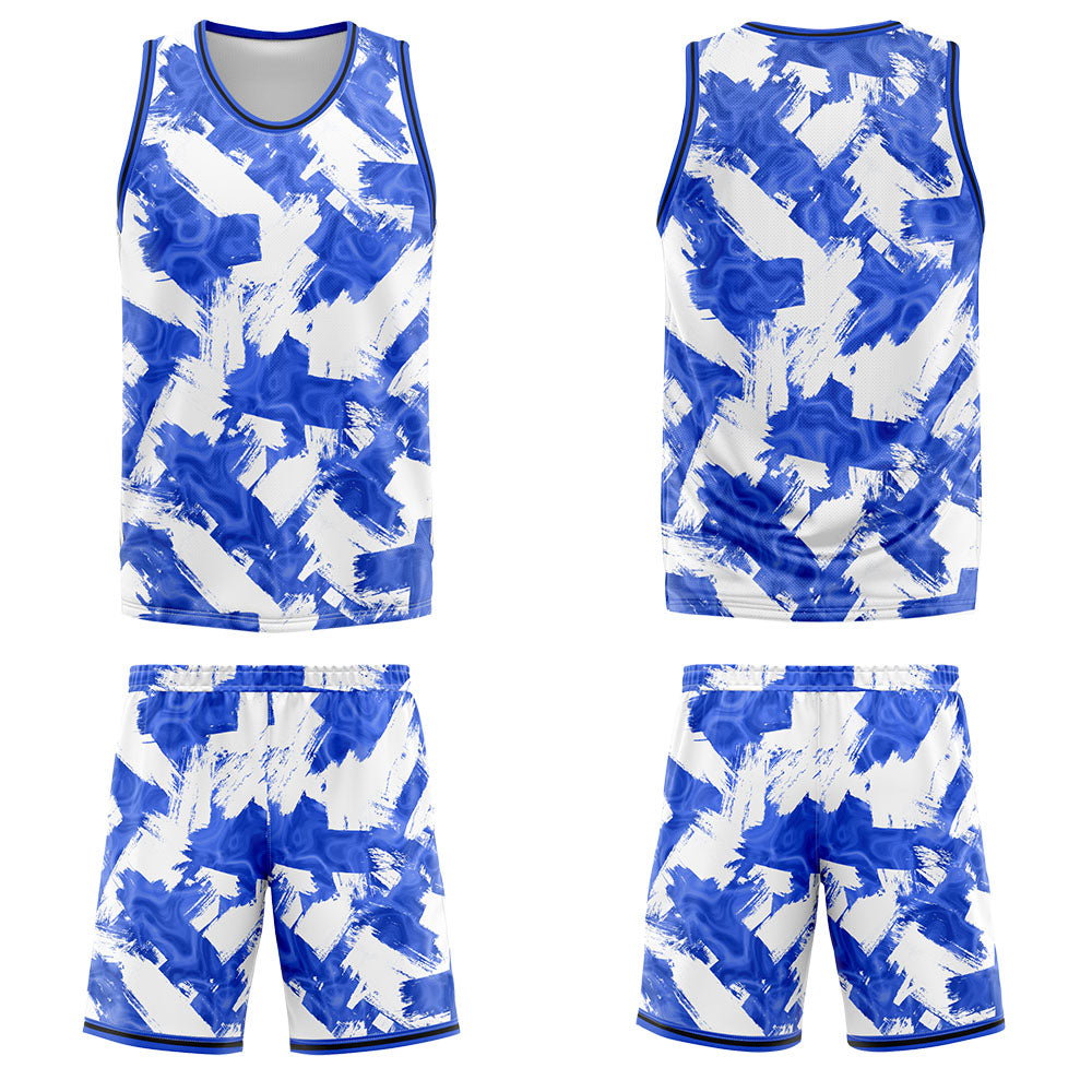 Custom Blue White Basketball Jersey Uniform Suit Printed Your Logo Name Number