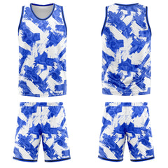 Custom Blue White Basketball Jersey Uniform Suit Printed Your Logo Name Number