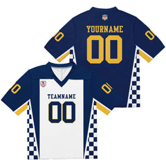 Custom Football Jersey Shirt Personalized Stitched Printed Team Name Number Navy & White