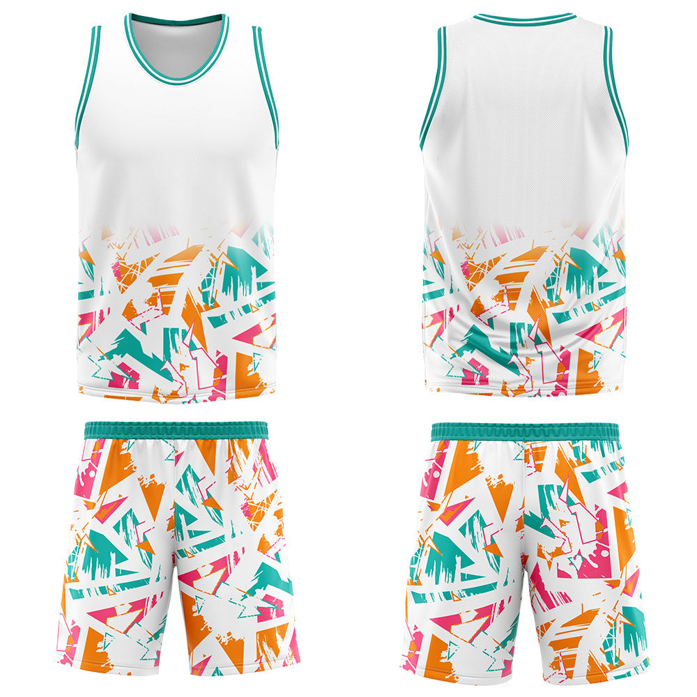 Custom White Aqua Basketball Jersey Uniform Suit Printed Your Logo Name Number
