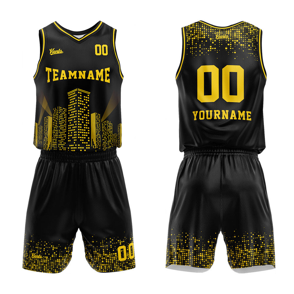 Custom Black Night View Basketball Jersey Uniform Suit Printed Your Logo Name Number