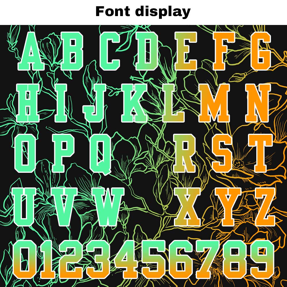 Custom Football Jersey Shirt Personalized Stitched Printed Team Name Number Green orange gradient