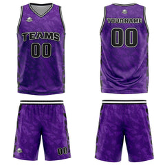Custom Broken Purple Basketball Jersey Uniform Suit Printed Your Logo Name Number