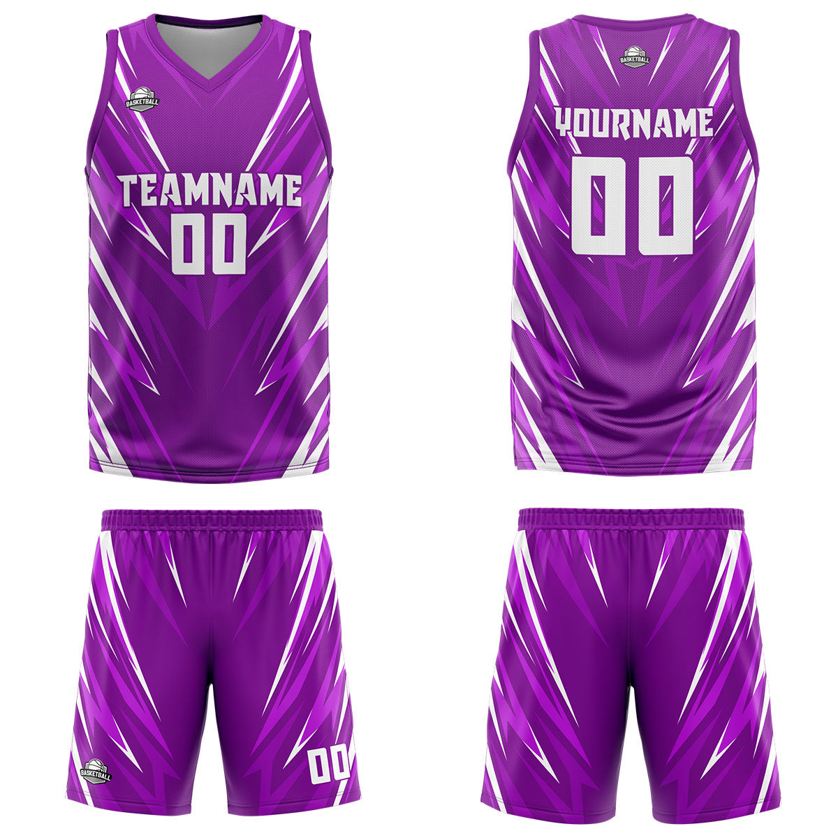 Custom Triangle Purple Basketball Jersey Uniform Suit Printed Your Logo Name Number