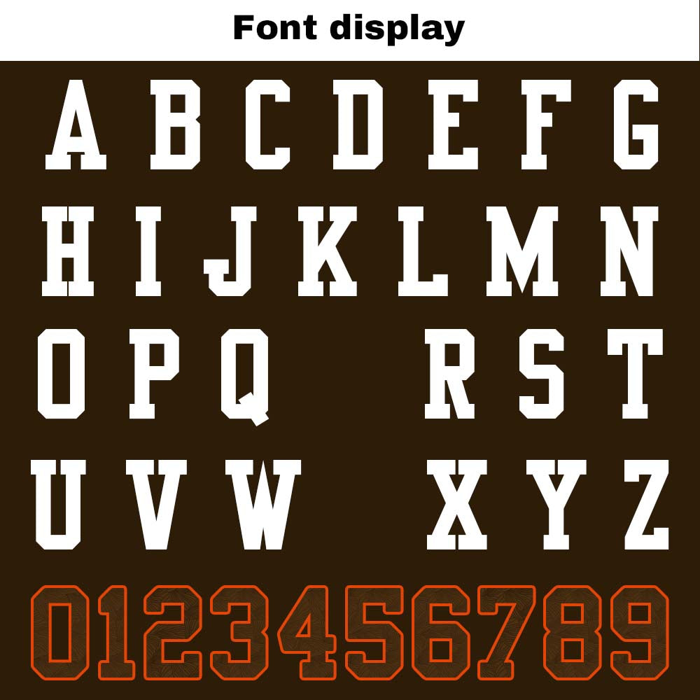 Custom Football Jersey Shirt Personalized Stitched Printed Team Name Number Brown & Orange