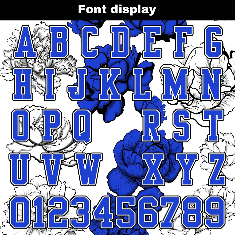Custom Football Jersey Shirt Personalized Stitched Printed Team Name Number White&Royal