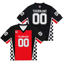 Custom Football Jersey Shirt Personalized Stitched Printed Team Name Number Red & Black & White