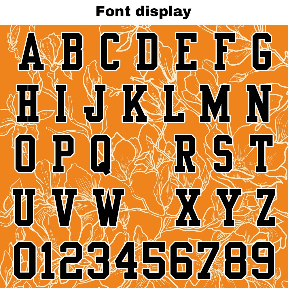 Custom Football Jersey Shirt Personalized Stitched Printed Team Name Number Orange