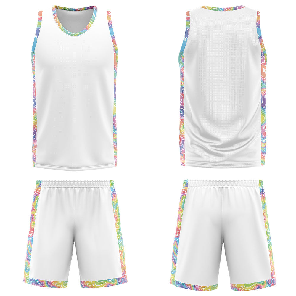 Custom White Basketball Jersey Uniform Suit Printed Your Logo Name Number