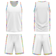 Custom White Basketball Jersey Uniform Suit Printed Your Logo Name Number