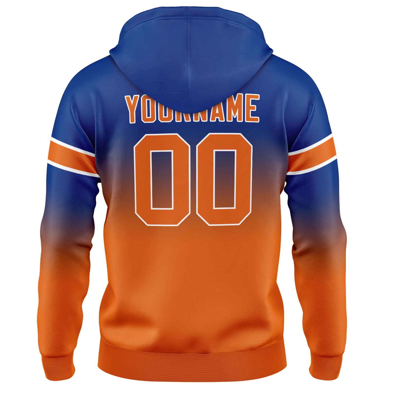 Custom Gradient Hoodie For Man Woman Girl Boy Print Your Logo Name Number Royal&Orange