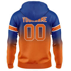 Custom Gradient Hoodie For Man Woman Girl Boy Print Your Logo Name Number Royal&Orange