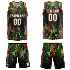 Custom Line Black Orange Basketball Jersey Uniform Suit Printed Your Logo Name Number