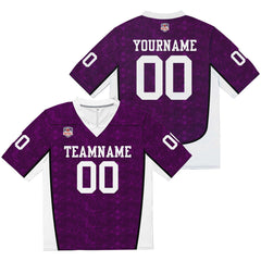 Custom Football Jersey Shirt Personalized Stitched Printed Team Name Number Purple