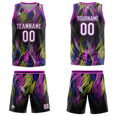 Custom Line Black Pink Basketball Jersey Uniform Suit Printed Your Logo Name Number