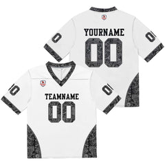 Custom Football Jersey Shirt Personalized Stitched Printed Team Name Number White&Black