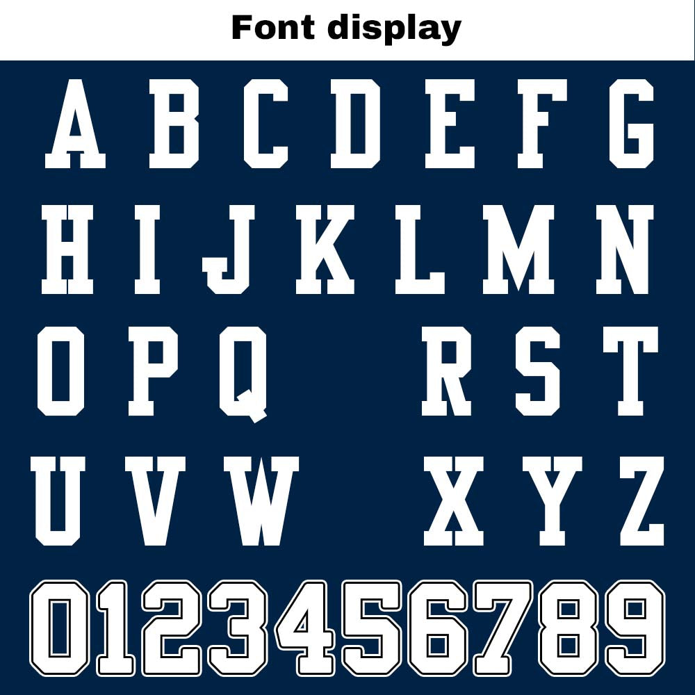 Custom Football Jersey Shirt Personalized Stitched Printed Team Name Number Navy & Orange