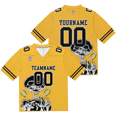 Custom Football Jersey Shirt Personalized Stitched Printed Team Name Number Yellow